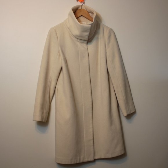 Babaton Jackets & Blazers - TALULA | High Collar Midi Ivory Coat Cashmere/Wool